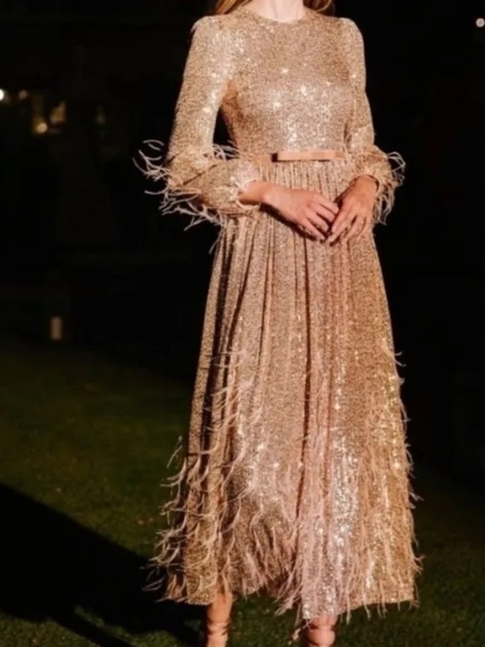 Antonio Melani x Nicola Bathie Sequin Feather Dress